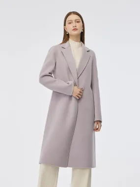 100% Wool Double-Faced Back Slit Women Overcoat