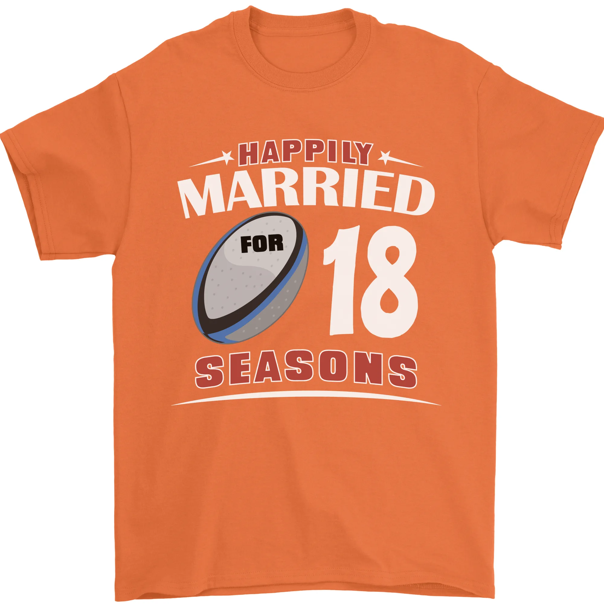 18 Year Wedding Anniversary 18th Rugby Mens T-Shirt 100% Cotton