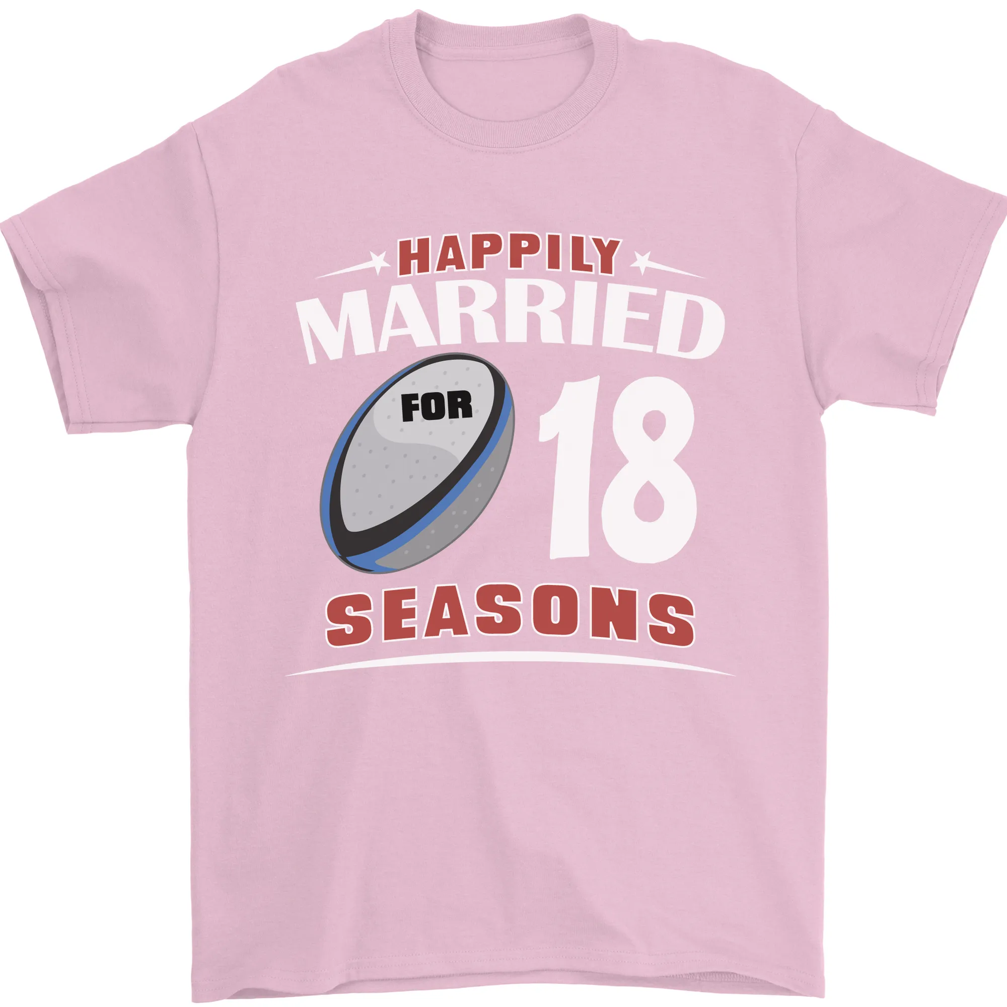 18 Year Wedding Anniversary 18th Rugby Mens T-Shirt 100% Cotton