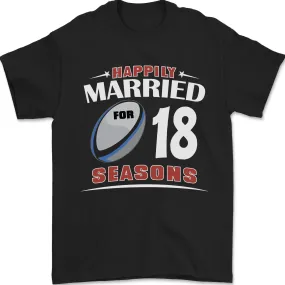 18 Year Wedding Anniversary 18th Rugby Mens T-Shirt 100% Cotton