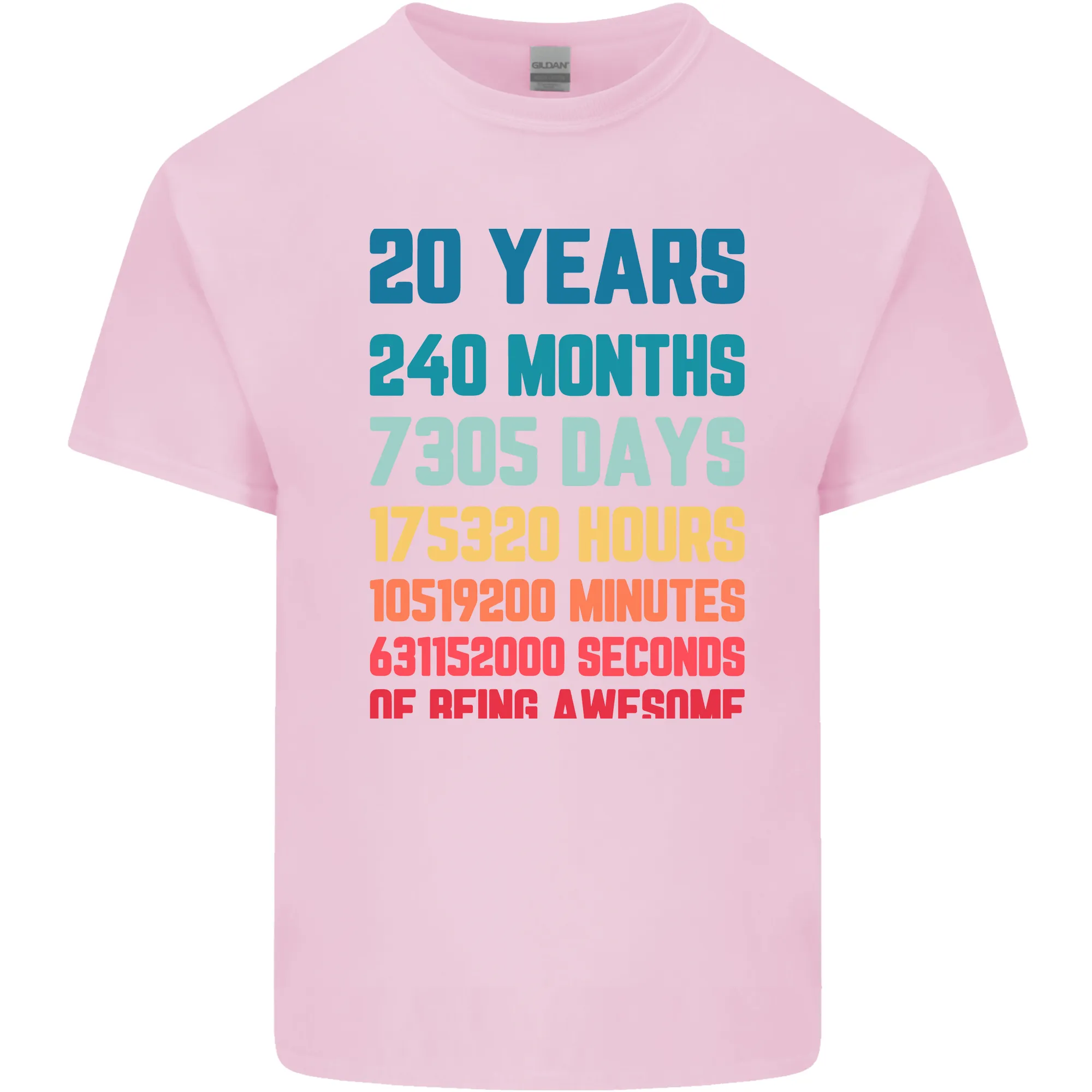 20th Birthday 20 Year Old Mens Light Cotton T-Shirt