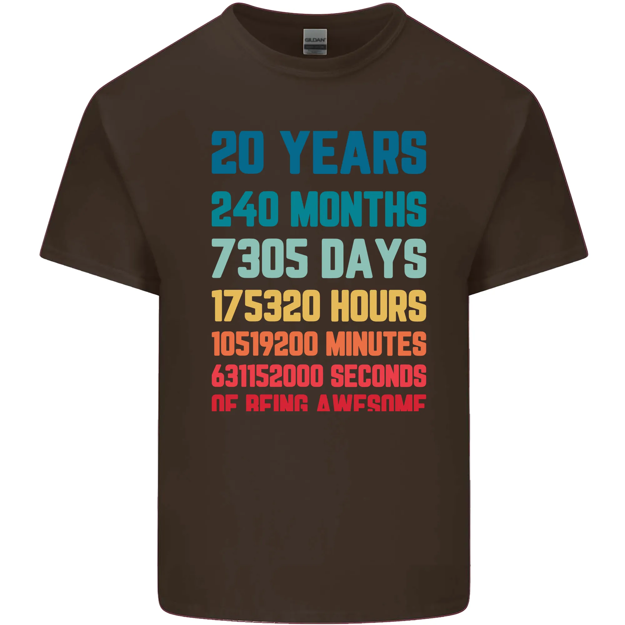 20th Birthday 20 Year Old Mens Light Cotton T-Shirt