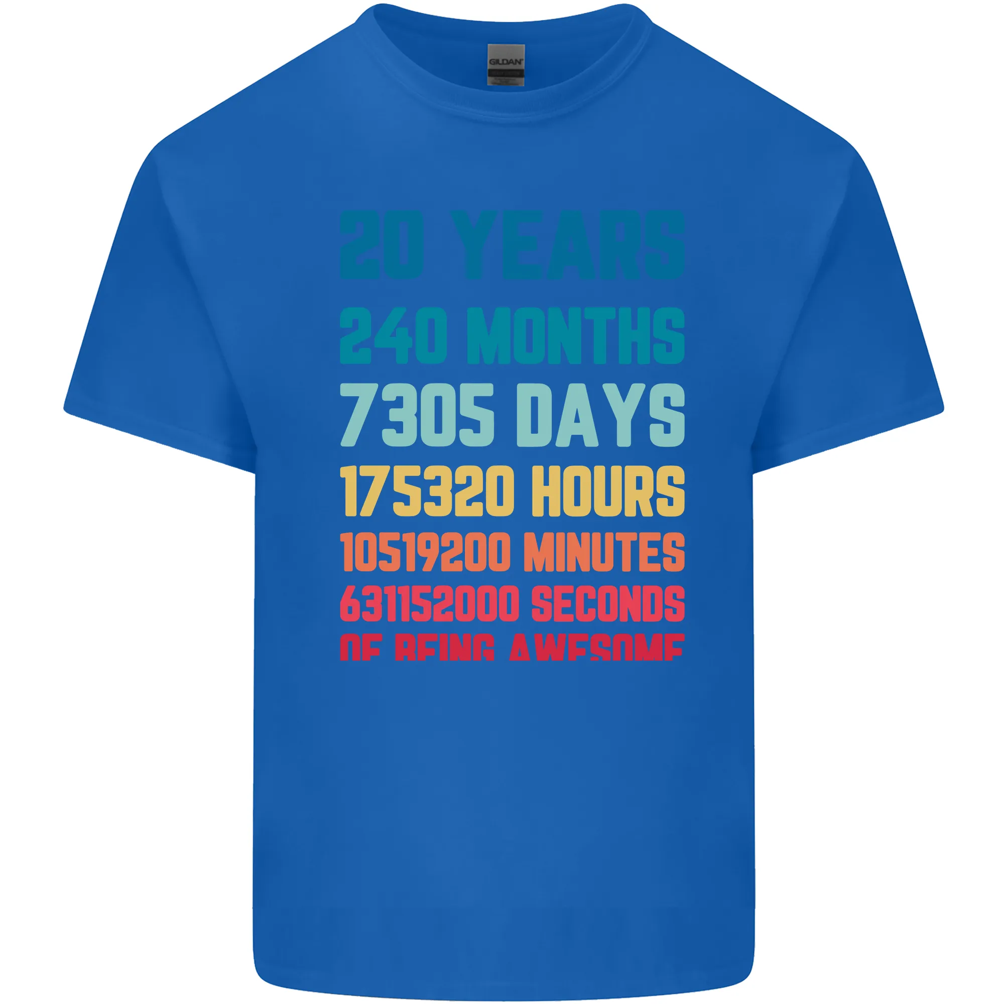 20th Birthday 20 Year Old Mens Light Cotton T-Shirt