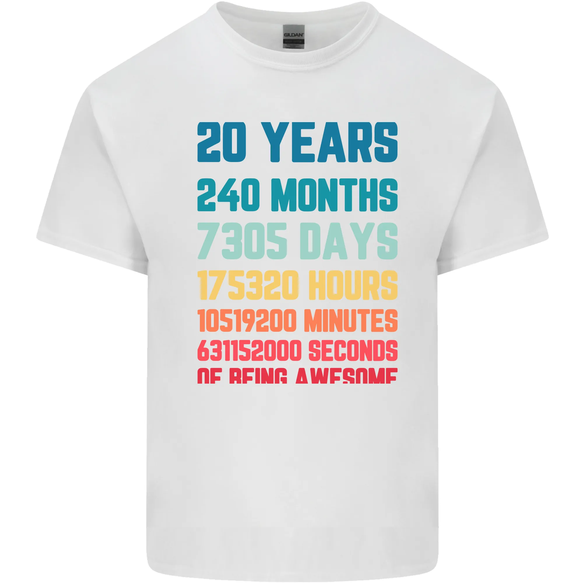 20th Birthday 20 Year Old Mens Light Cotton T-Shirt