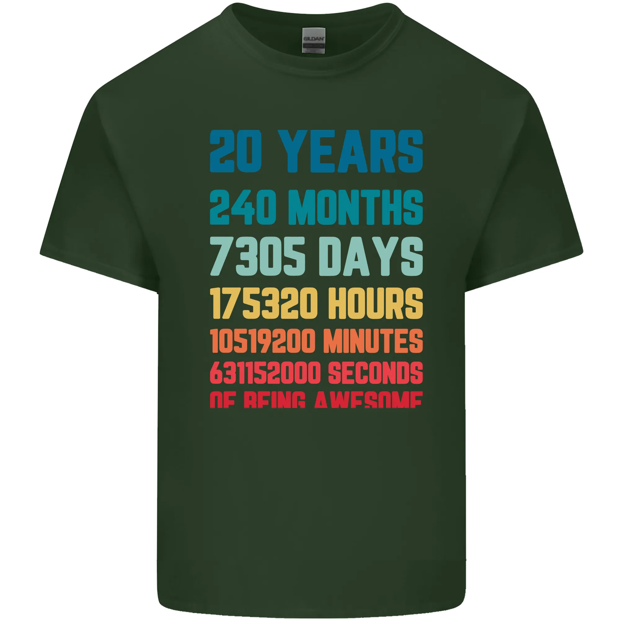 20th Birthday 20 Year Old Mens Light Cotton T-Shirt