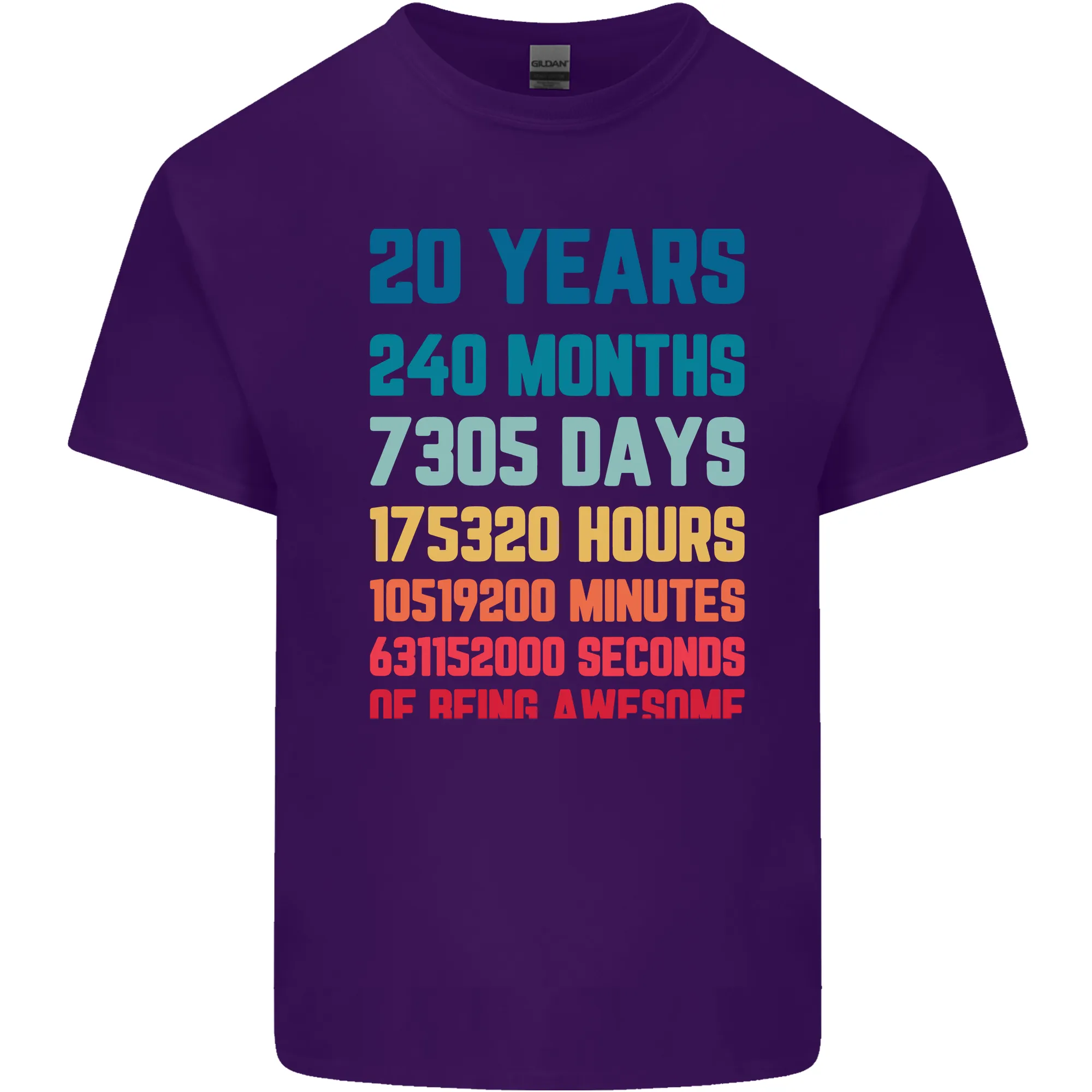 20th Birthday 20 Year Old Mens Light Cotton T-Shirt