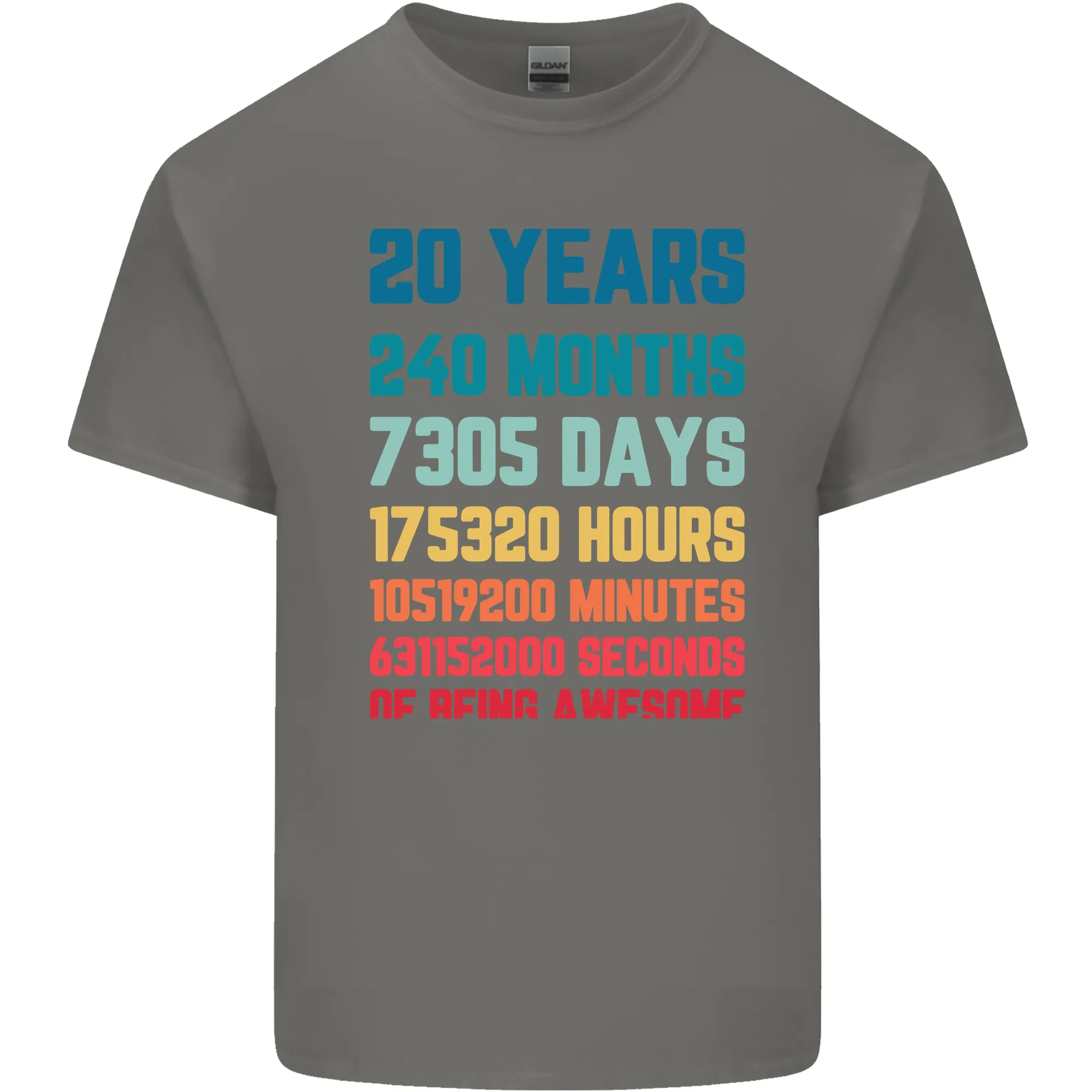 20th Birthday 20 Year Old Mens Light Cotton T-Shirt