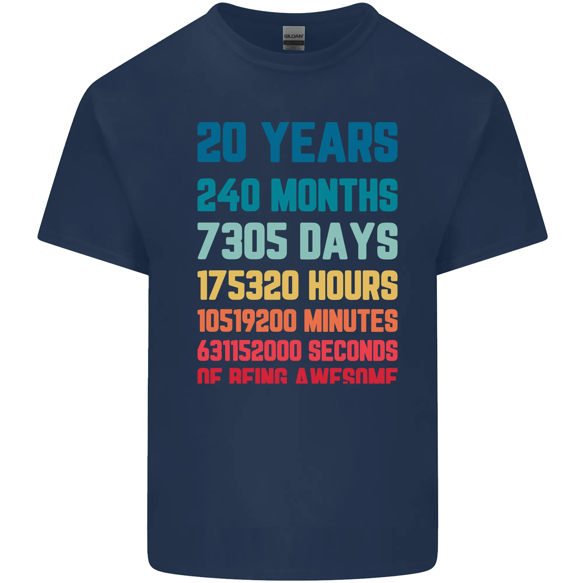 20th Birthday 20 Year Old Mens Light Cotton T-Shirt