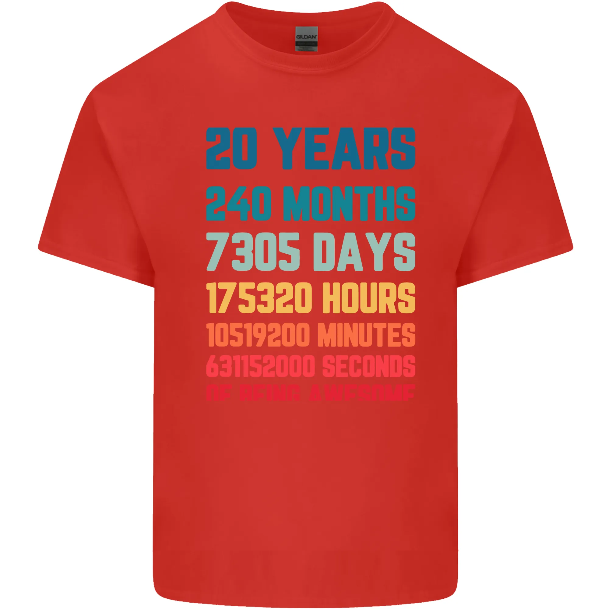 20th Birthday 20 Year Old Mens Light Cotton T-Shirt