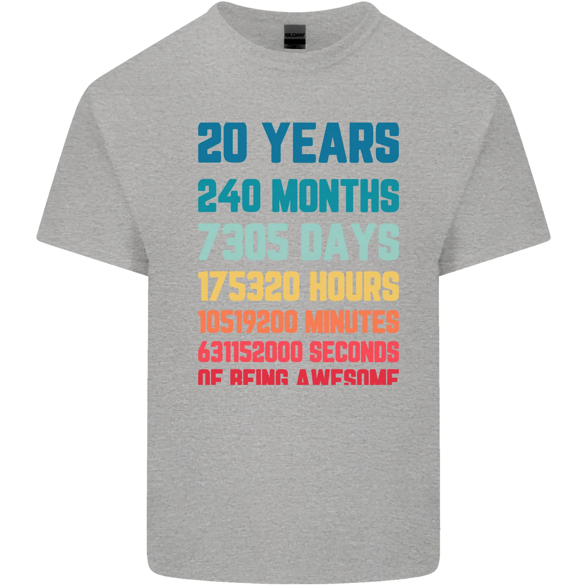 20th Birthday 20 Year Old Mens Light Cotton T-Shirt