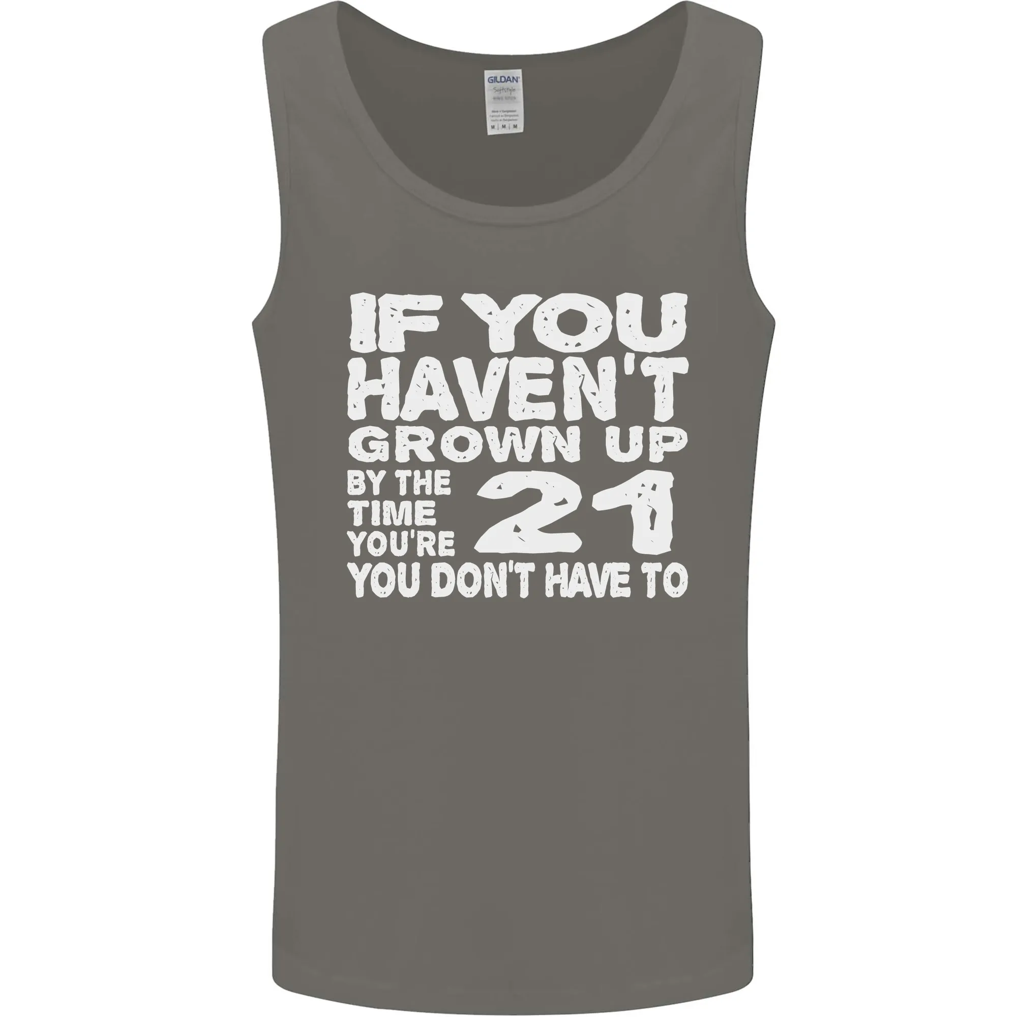 21st Birthday 21 Year Old Dont Grow Up Funny Mens Vest Tank Top