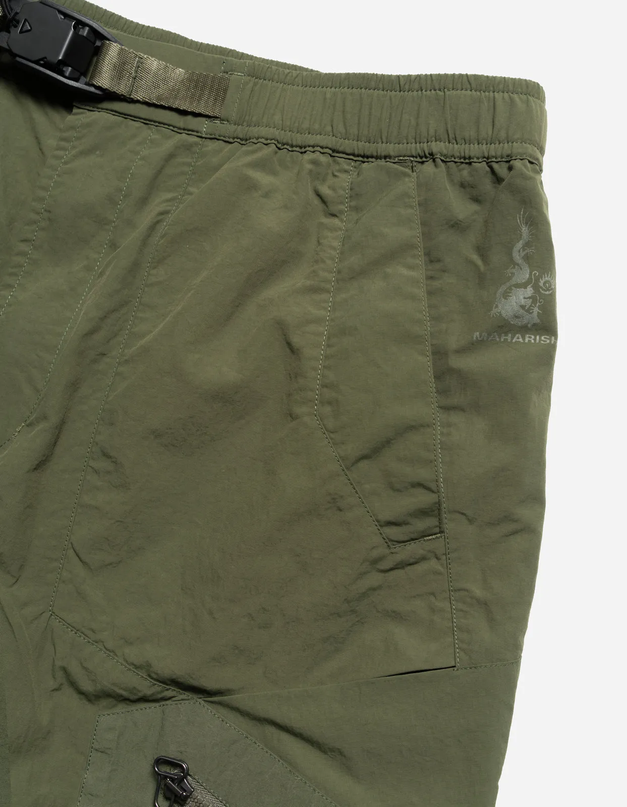 5282 Veg Dyed Asym Cargo Track Pants Olive