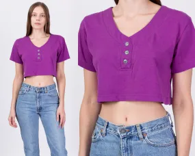 80s Purple Crop Top - Medium