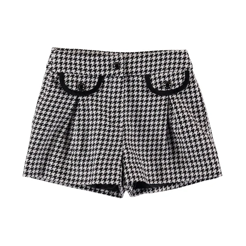 ABEL & LULA - Houndstooth Shorts & Blouse - Off White