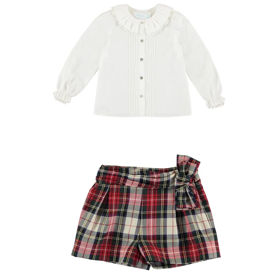 ABEL & LULA - Plaid Shorts & Blouse - Red