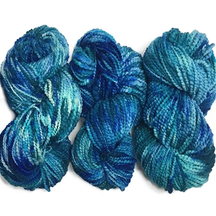 About The Color - Ocean Waves Hand Dyed Yarn, Chunky Lumpy Merino Wool