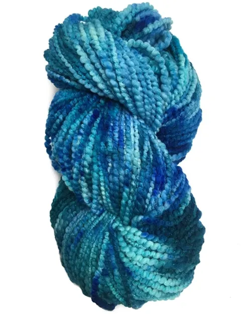 About The Color - Ocean Waves Hand Dyed Yarn, Chunky Lumpy Merino Wool