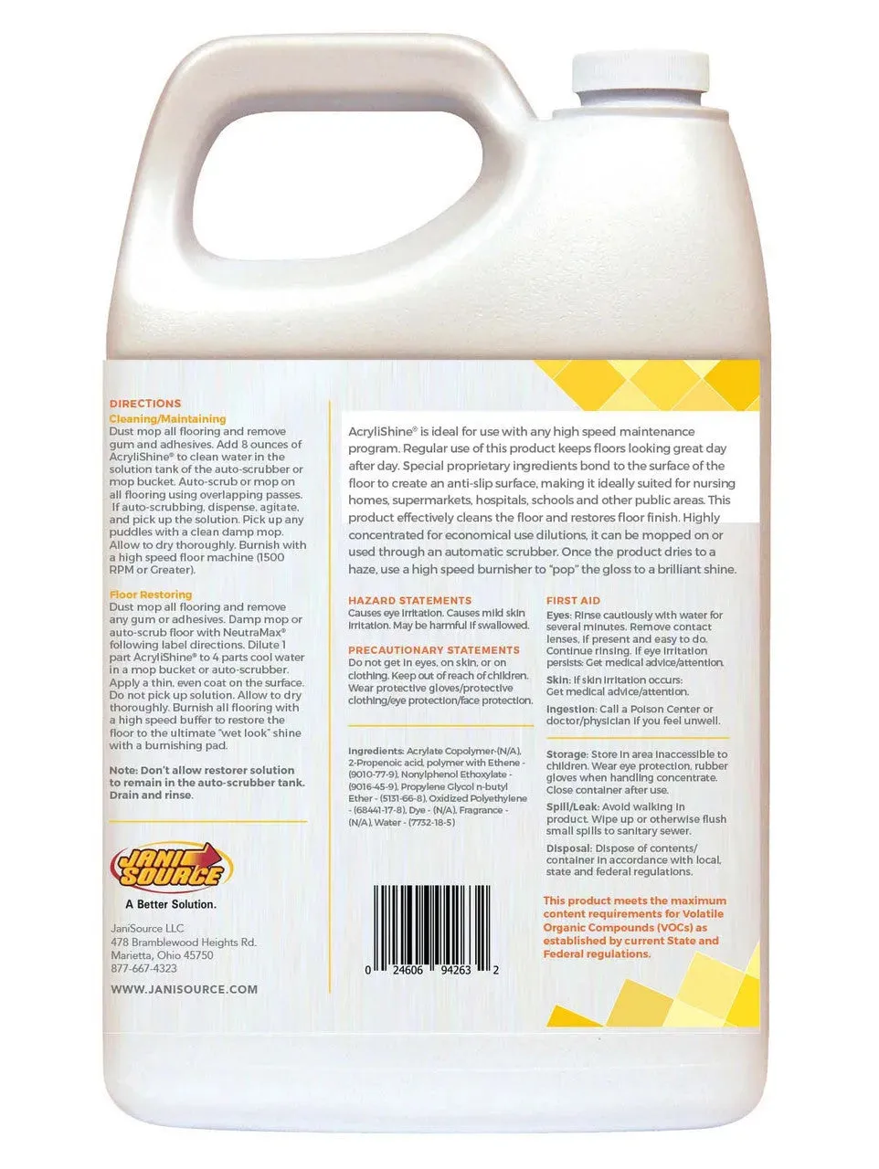 AcryliShine Concentrated UHS Floor Cleaner & Restorer, 1 Gallon