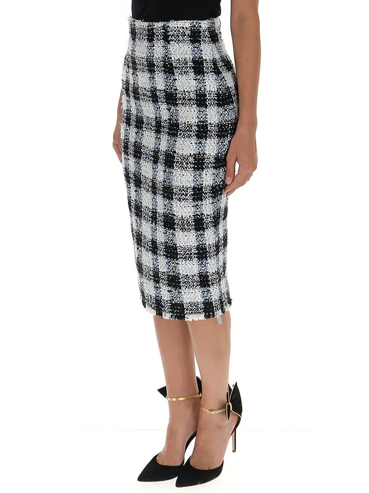 Alexander McQueen Checked Pencil Skirt