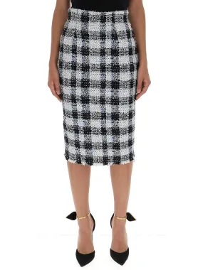 Alexander McQueen Checked Pencil Skirt