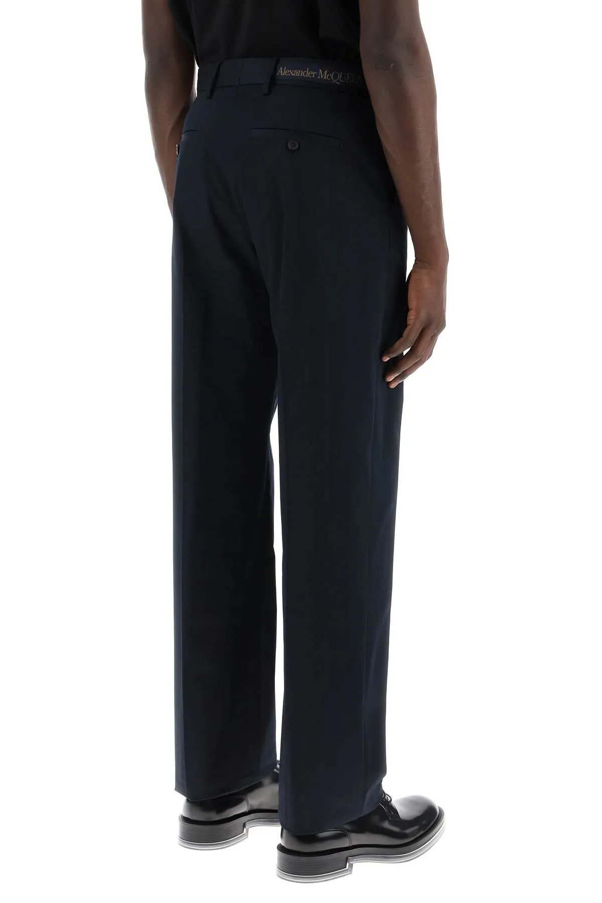 Alexander Mcqueen Chino Pants With Logo Lettering On The