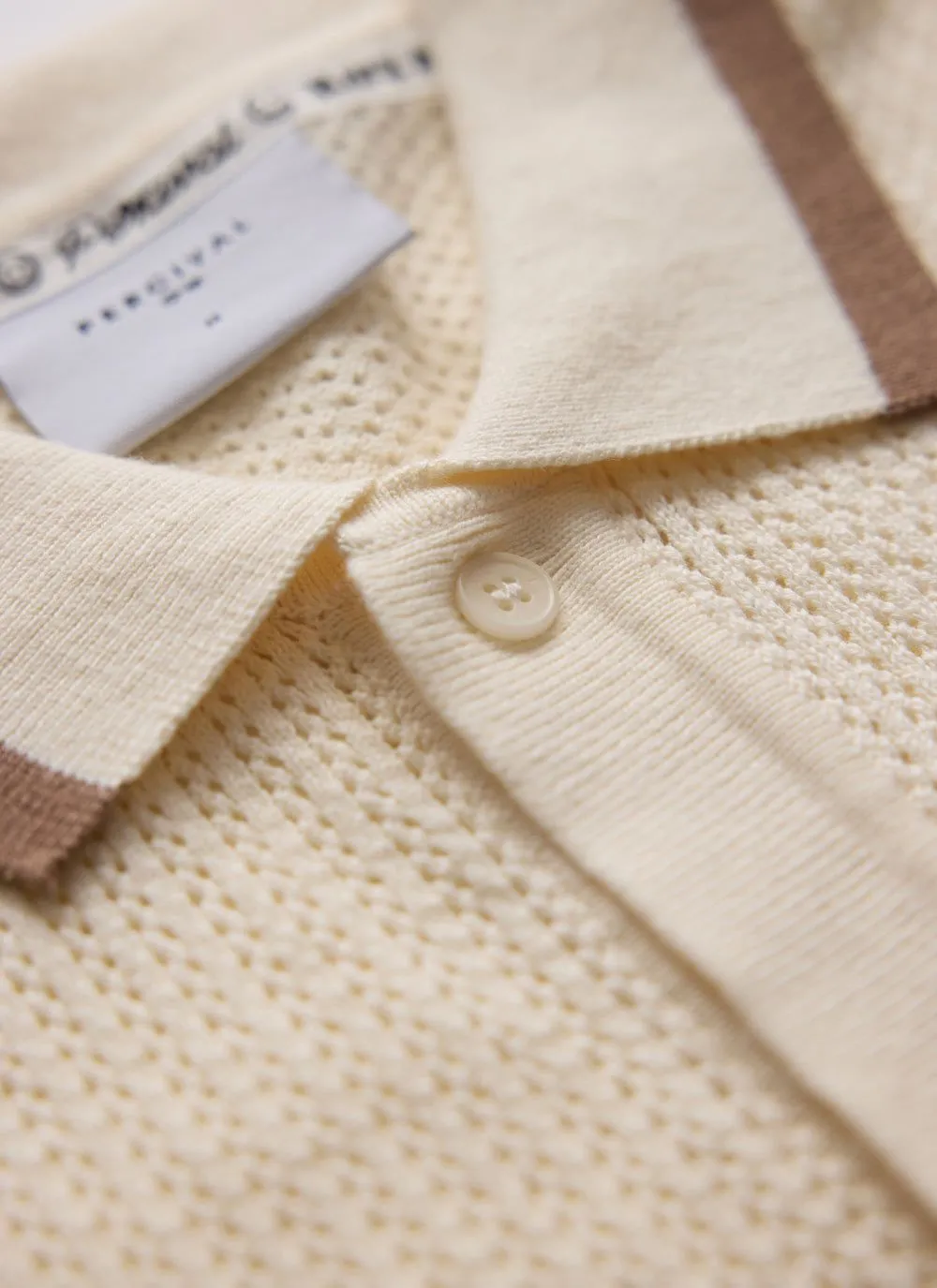 Alfie Knitted Polo | Cotton | Ecru