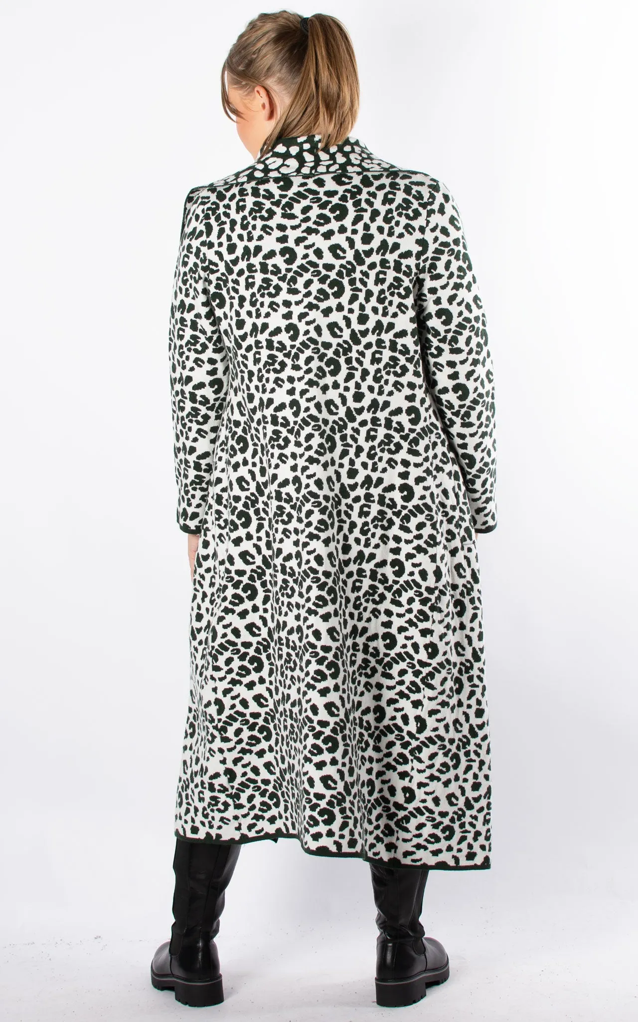 Animal Print Coat | Dark Green