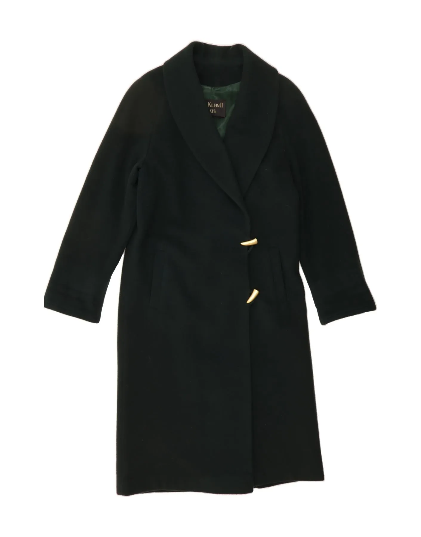 ANNE KLEIN Womens Overcoat UK 16 Large Green Wool