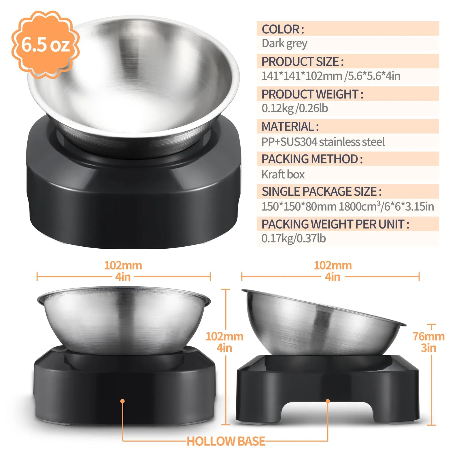 Anti-Skid Medium Stainless Steel Pet Bowls Set - YES4PETS