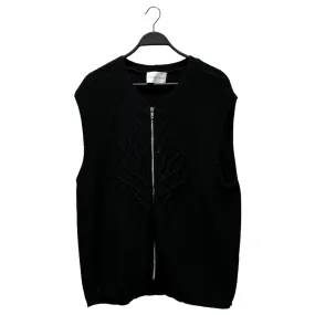 ARNAR MAR JONSSON/Knitted Vest/L/Cotton/BLK/ZIP UP SWEATER VEST