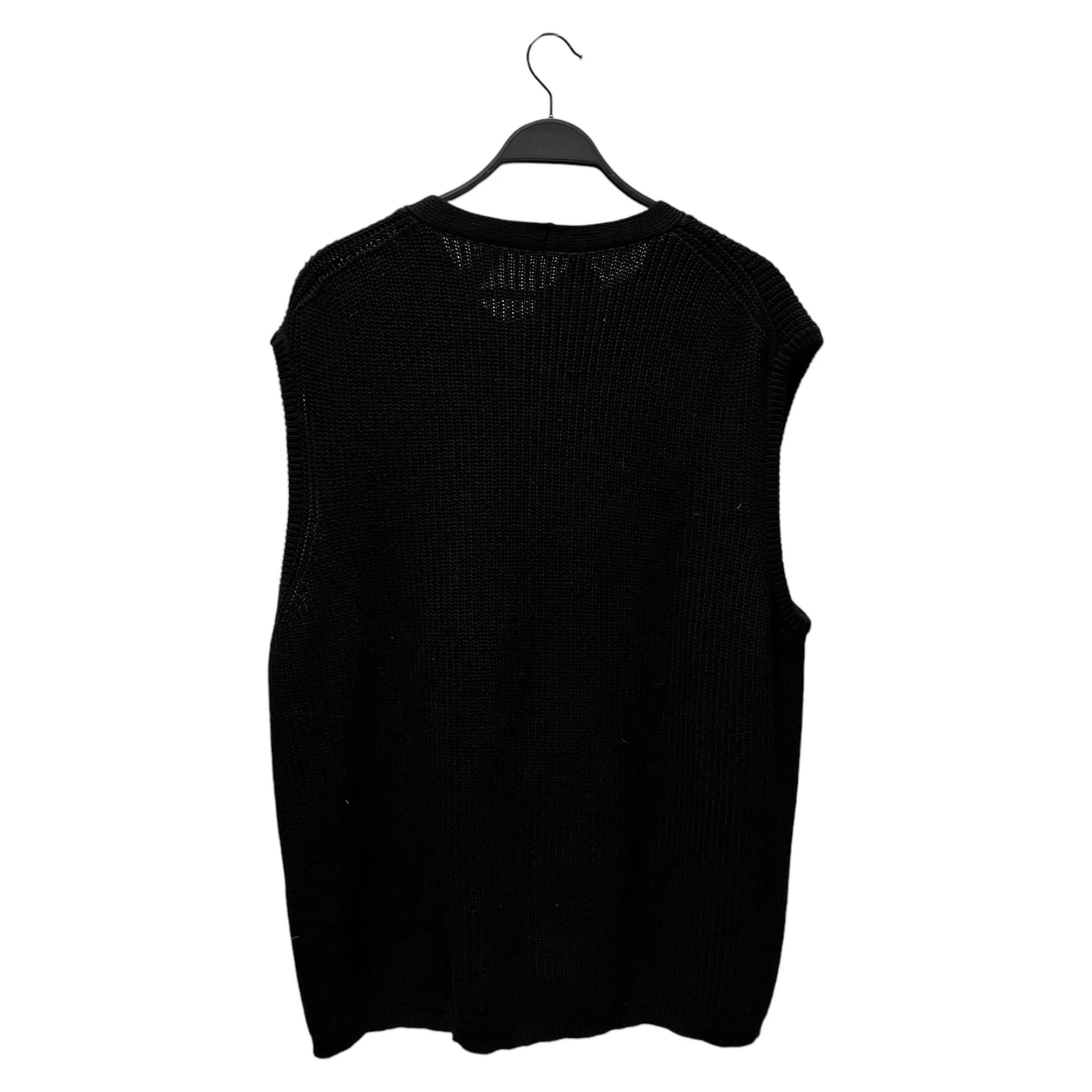 ARNAR MAR JONSSON/Knitted Vest/L/Cotton/BLK/ZIP UP SWEATER VEST