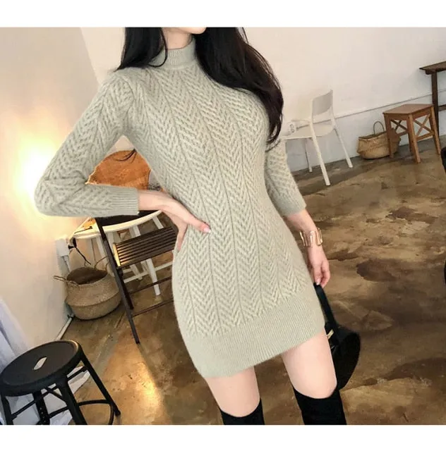 Ashore Shop Womens New Long Sleeve Knit Sweater Dress