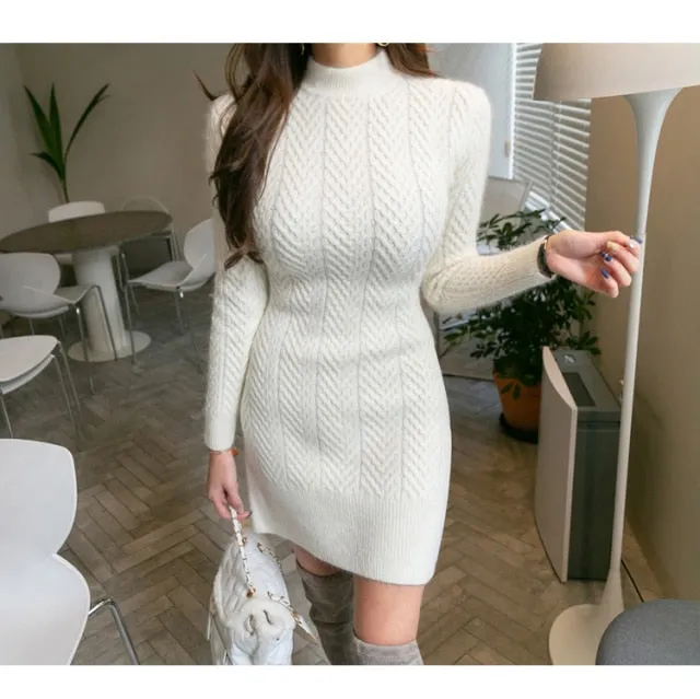 Ashore Shop Womens New Long Sleeve Knit Sweater Dress