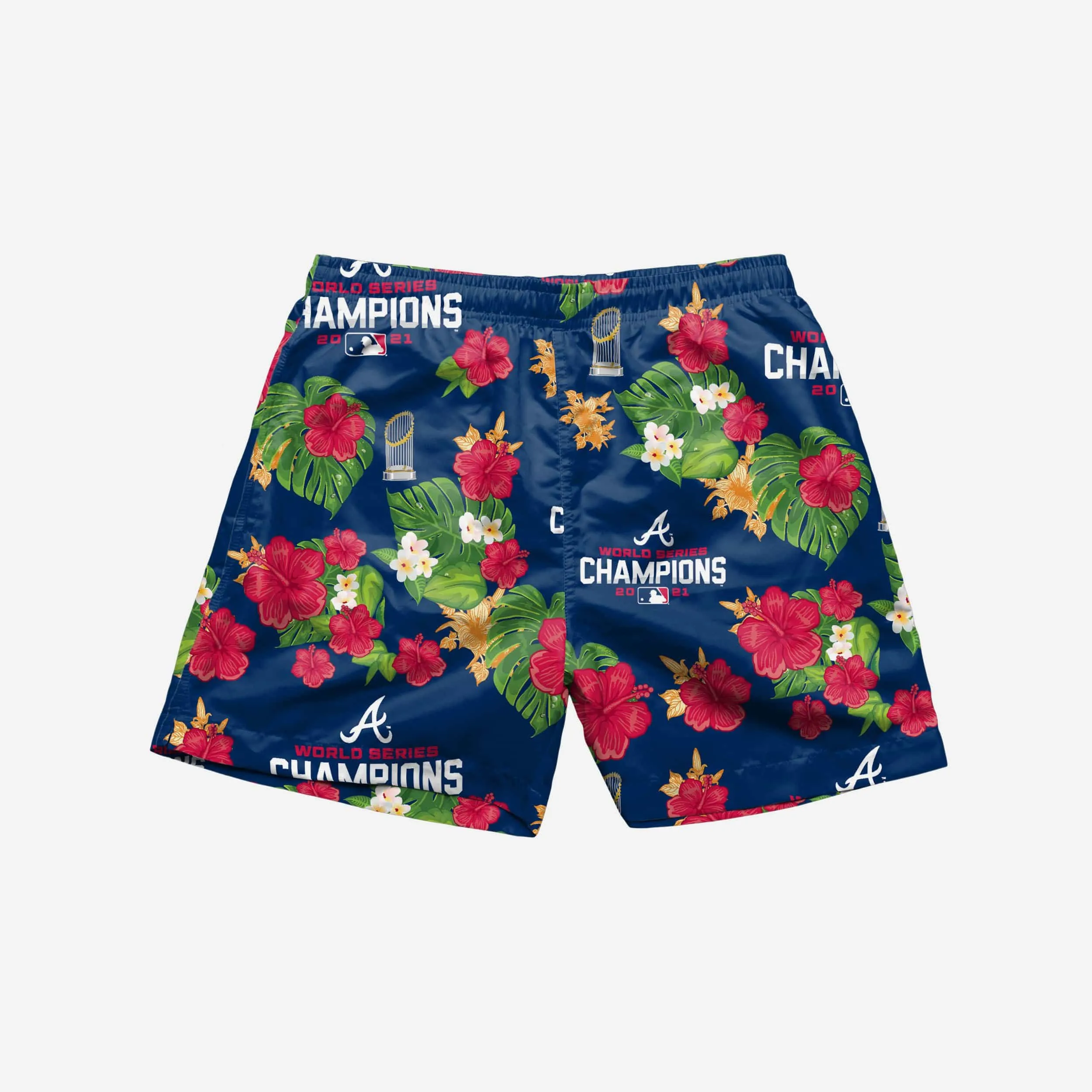 Atlanta Braves 2021 World Series Champions Floral Swimming Trunks