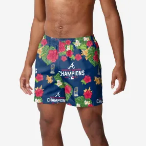 Atlanta Braves 2021 World Series Champions Floral Swimming Trunks