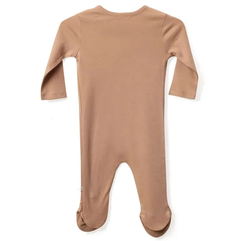 Baby 2 Way Zipper Little Camper Full Sleeves Bodysuit - Ruby Tan