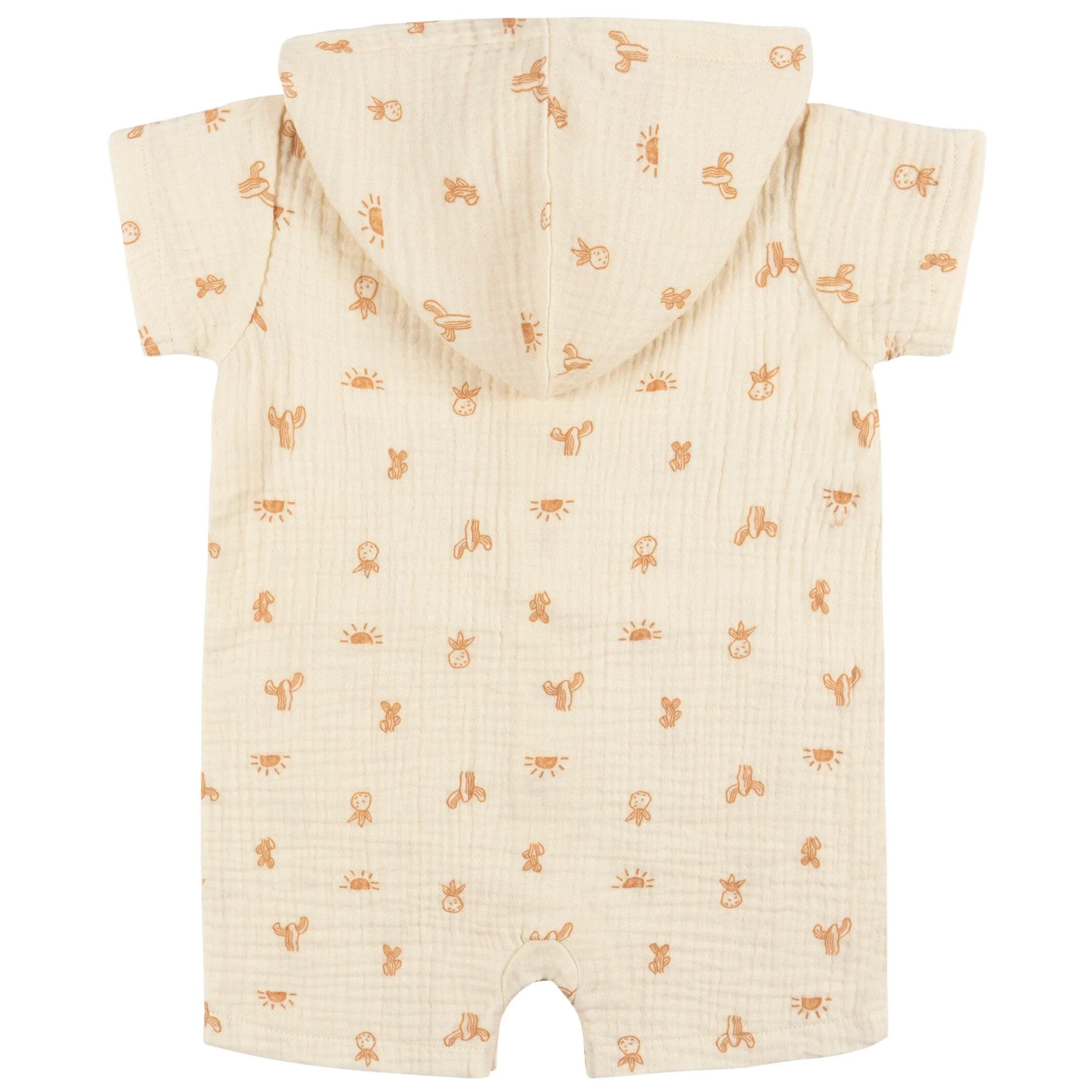 Baby Boys Desert Cotton Gauze Hooded Romper