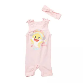 Baby Shark Romper 2 Piece With Headband