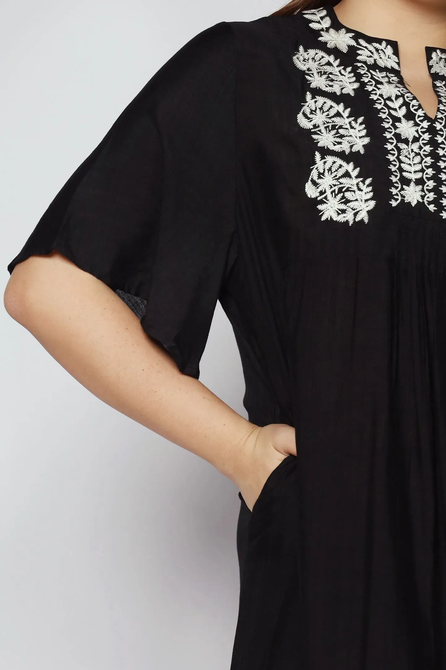 Backorders Fannie Embroidery Dress in Black