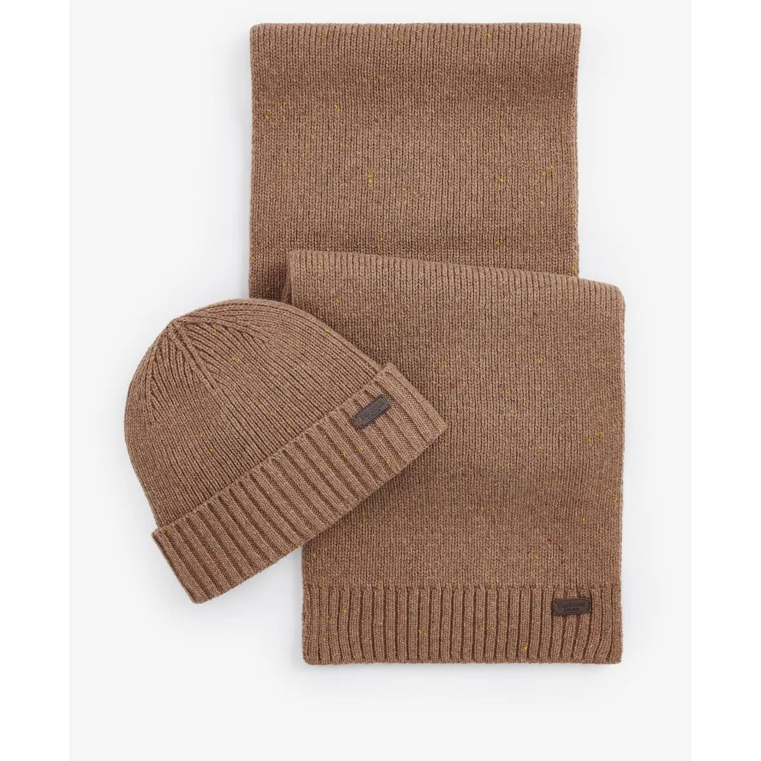 Barbour Carlton Fleck Beanie & Scarf Gift Set MGS0047BE31 Sandstone