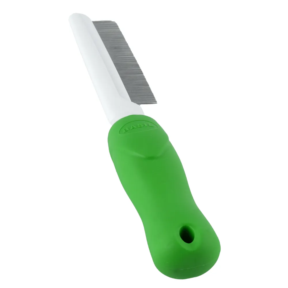 Basil One Sided Flea Comb (Green)