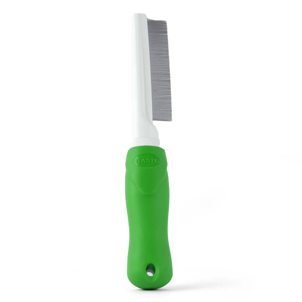 Basil One Sided Flea Comb (Green)