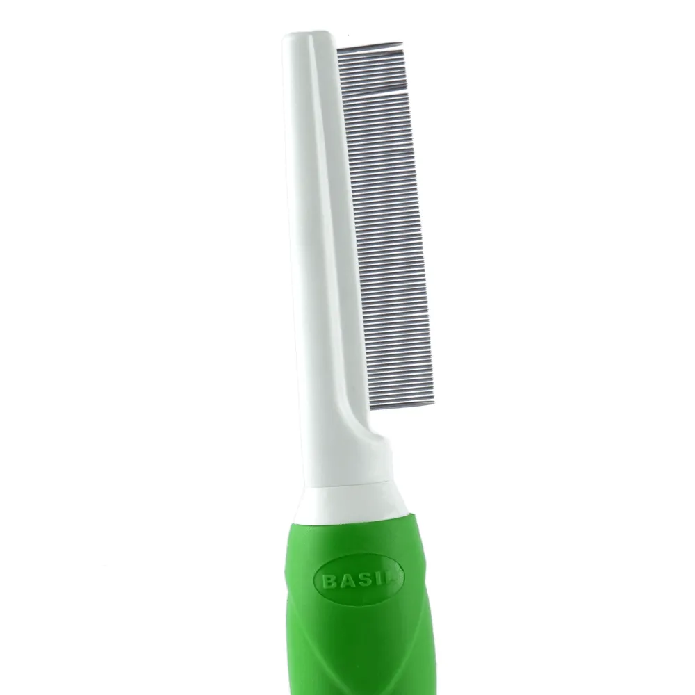 Basil One Sided Flea Comb (Green)