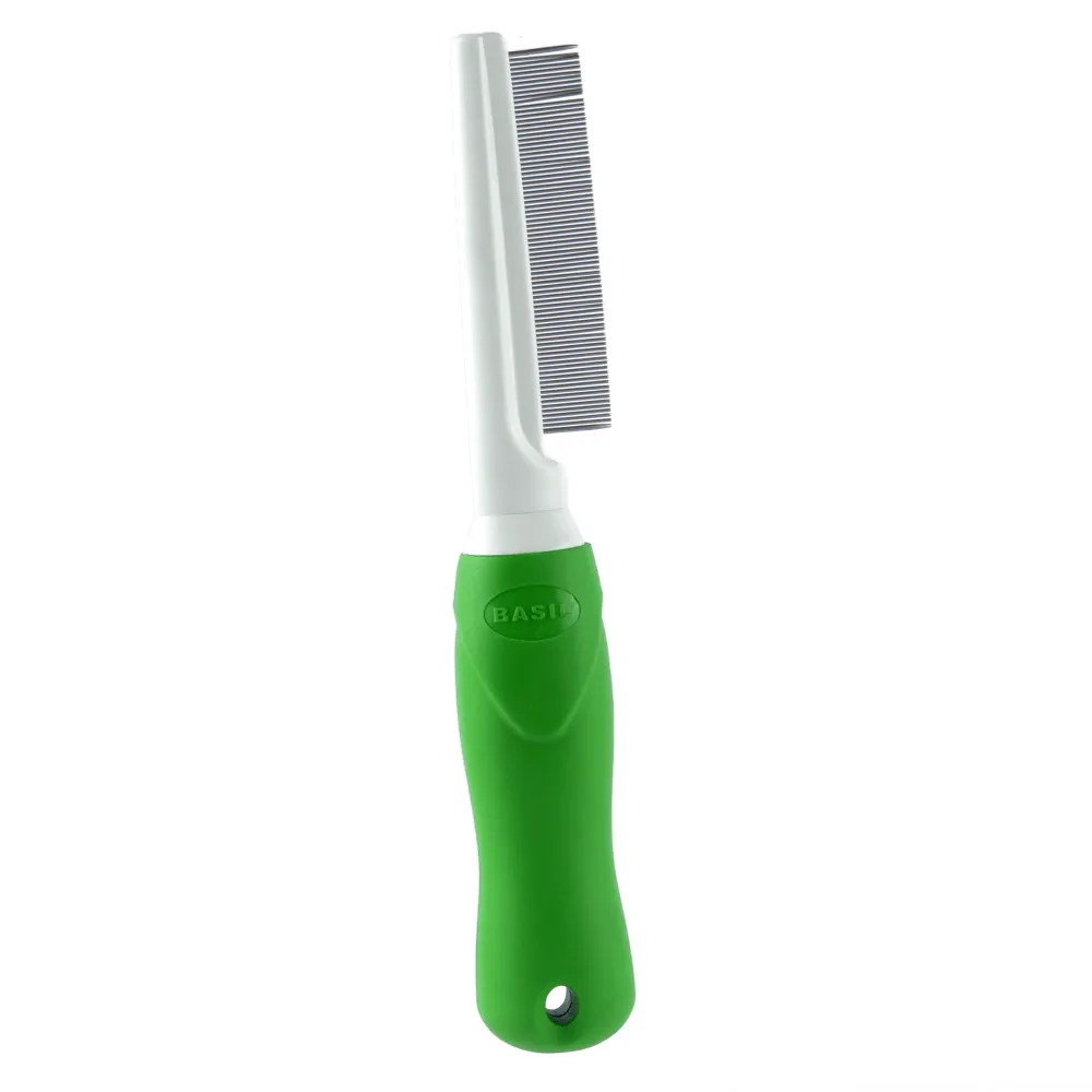 Basil One Sided Flea Comb (Green)