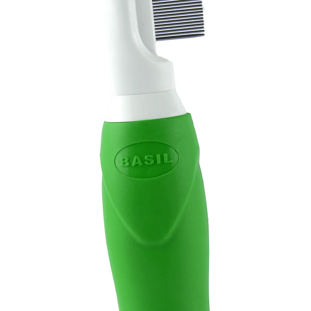 Basil One Sided Flea Comb (Green)