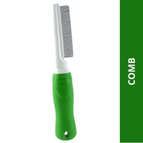 Basil One Sided Flea Comb (Green)