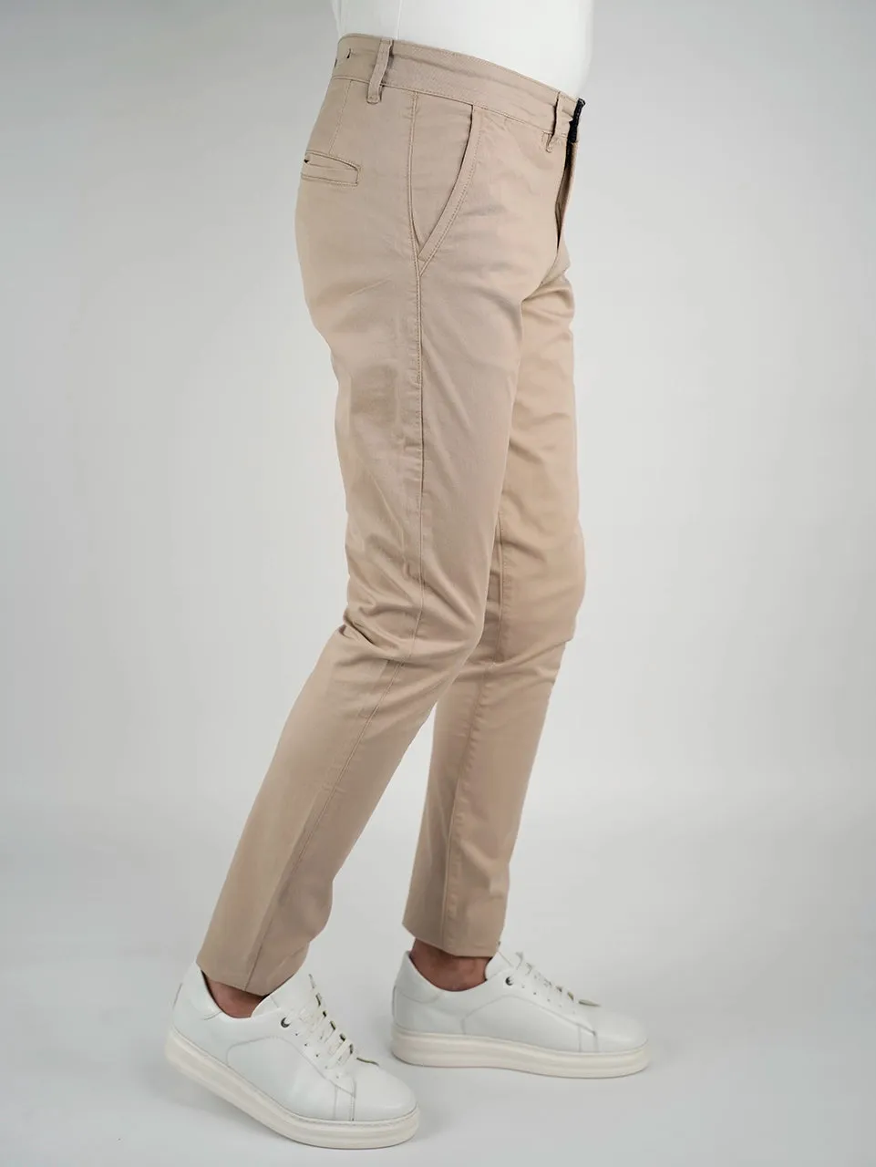 Beige Sport Chic Chino Pants