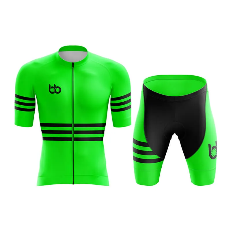 Bicycle Booth Stripes (Green) Aero Cycling Kit