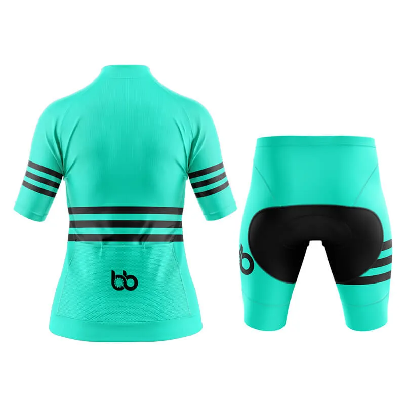 Bicycle Booth Stripes (Teal) Aero Cycling Kit