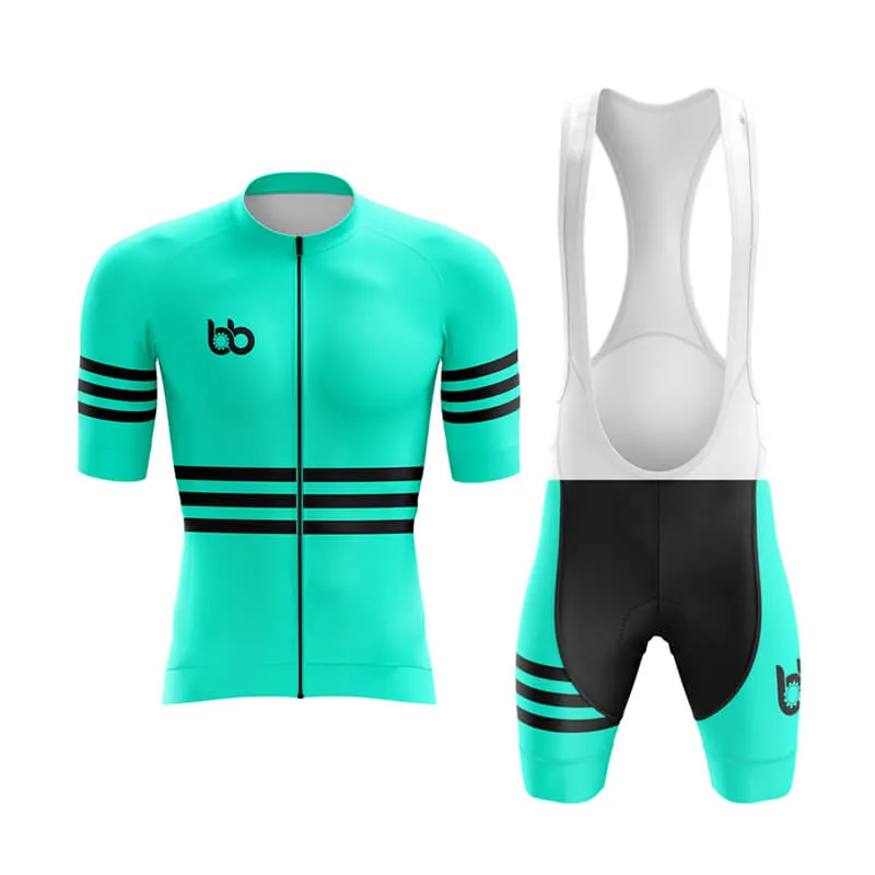 Bicycle Booth Stripes (Teal) Aero Cycling Kit